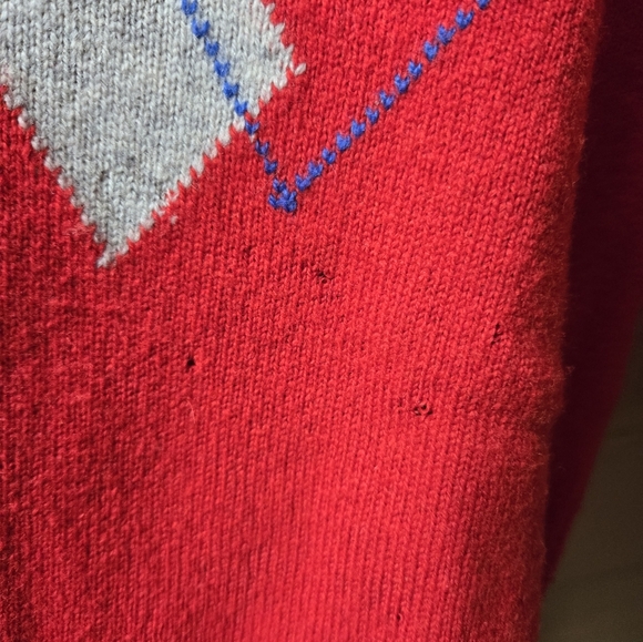 Clan Royal Lambs Wool Preppy Embroidered Golf Design V-Neck Sweater - Picture 8 of 13